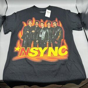 NSYNC T-Shirt Group Portrait Flames SMALL New